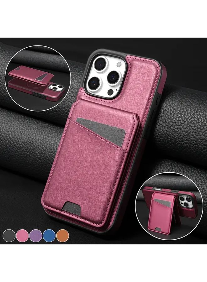 Burgundy Detachable Split Flip Case For iPhone 11 Pro Max With Magnetic Wireless Charging And Card Holder - Image 1